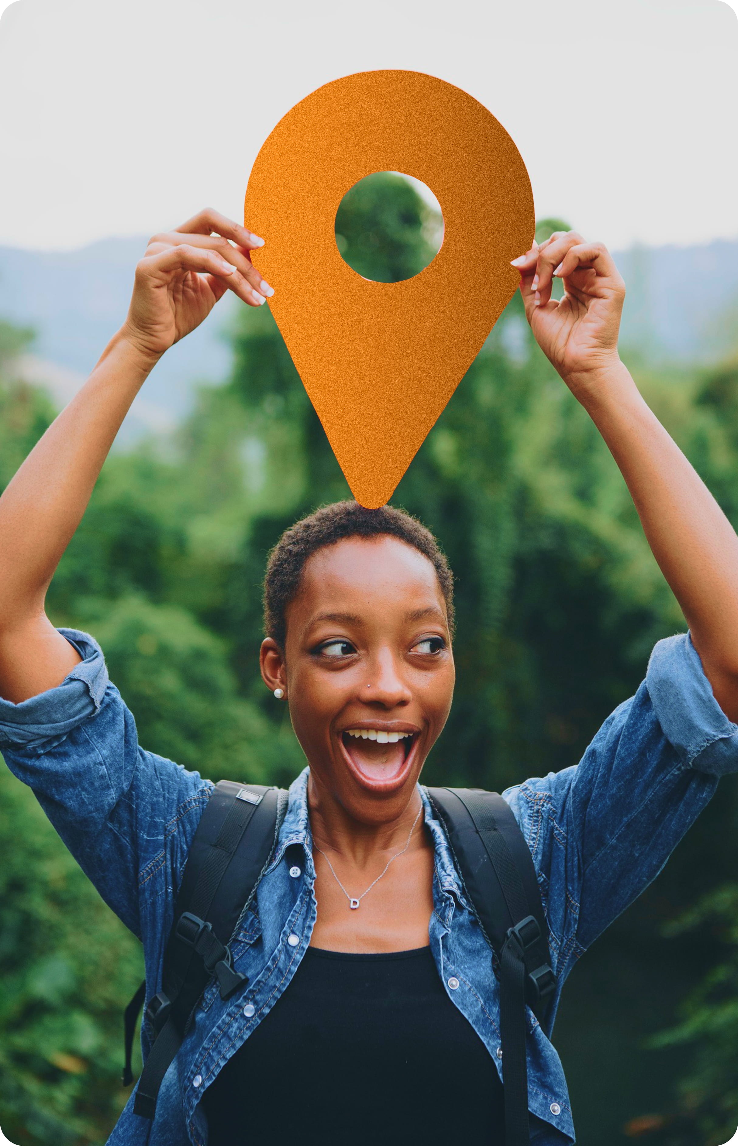 Woman Holding Geofy Logo